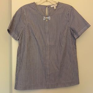 J. Crew Striped Beaded Bow Top Size 4